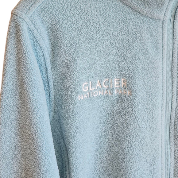 Columbia Glacier National Park Fleece Jacket Full Zip Light Blue Women's XLarge - Picture 3 of 7